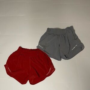 Two Lululemon Hotty Hot Low-Rise lined Short 2.5, both size 2